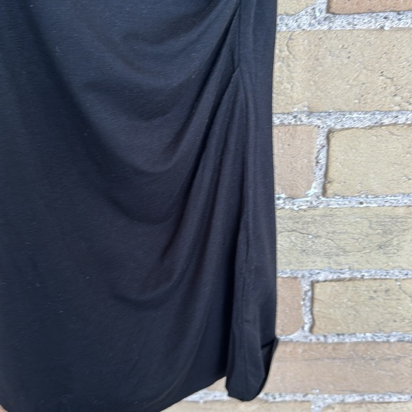 Three Dots Black Drape Neck Top - Picture 2 of 5